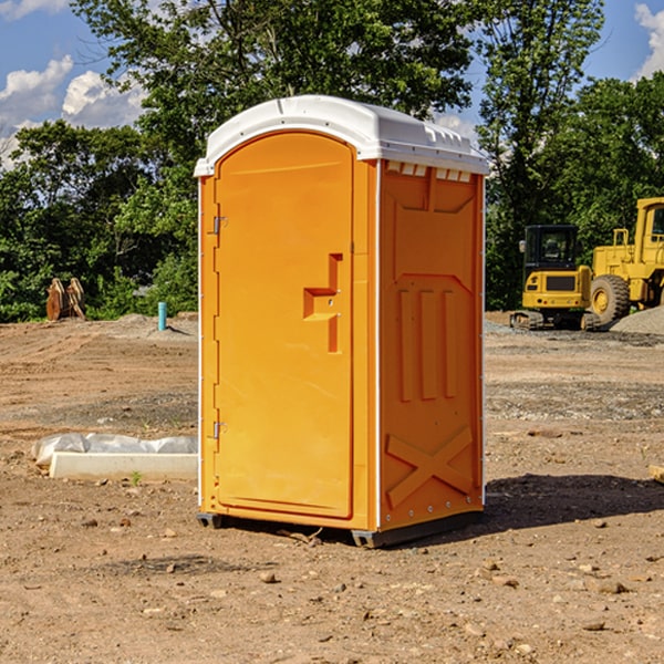 how often are the porta potties cleaned and serviced during a rental period in Banner